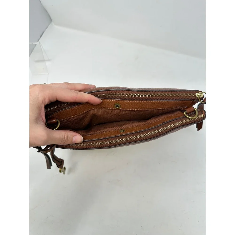 Fossil Devon Small Leather Crossbody Bag Brown ZB7415